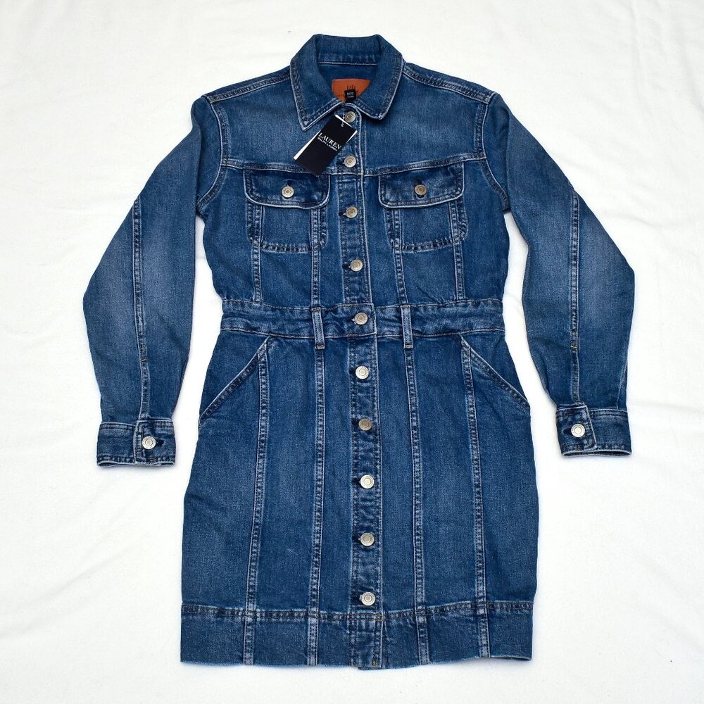 Polo Ralph Lauren Denim Trucker Shirtdress Button Up Size 2